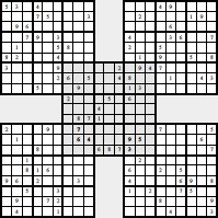 Samurai Sudoku Beispiel